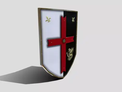 Medieval Heater Shield Low-poly 3D model purchase