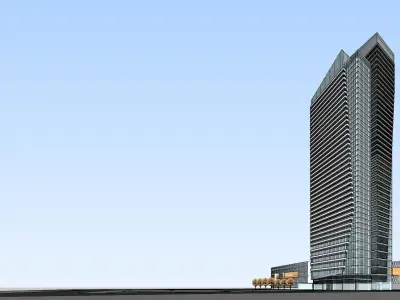 SU model of super high-rise office and commercial buildings 3D model