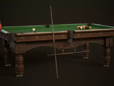 Billiards table Low-poly 3D model