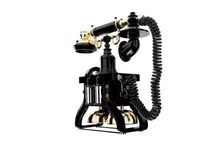 Vintage Luxury Telephone  Black and Gold Classic Desk Phone 3D model