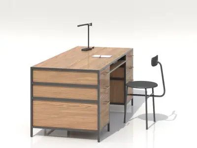 Work Desk Industrial Big 3D model