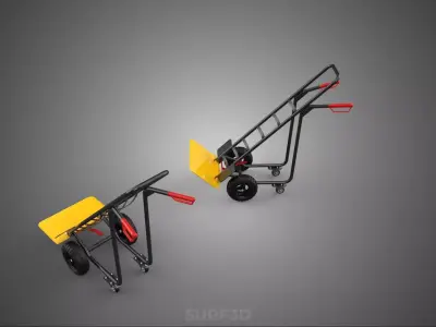 ADJUSTABLE FOLDING PLATE BASE BED POSITION HAND TRUCK PLATFORM 4 3D model