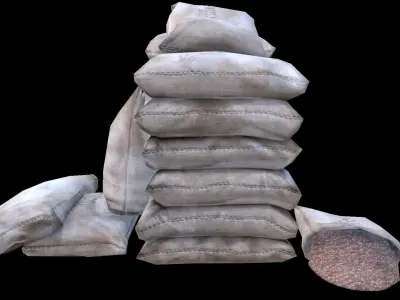 Coffee Bag Low-poly 3D model