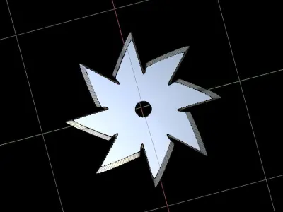 Shuriken metal star 3D print model