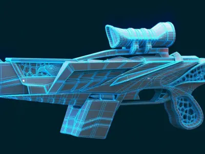 Eagle Eye  Scifi rifle  Low-poly 3D model