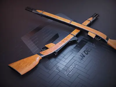 Old Rifle Gun Low-poly 3D model
