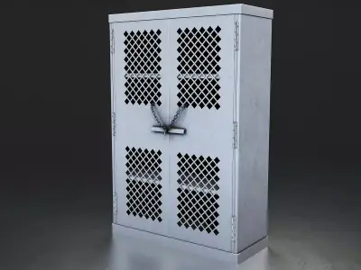 Metal Security Locker Low-poly 3D model