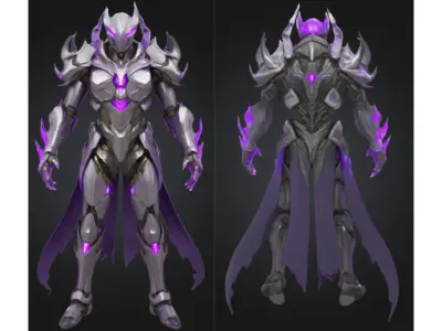 Futuristic Dark Knight Low-poly 3D model
