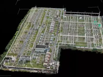 500kV Electrical power substation Gaussian splatting 3D model