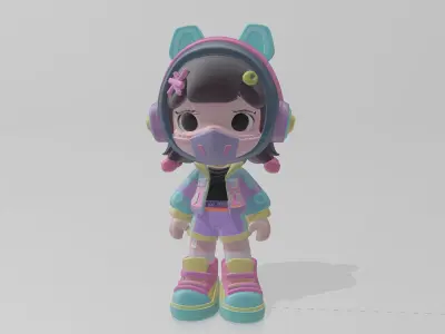 Cyber - Cute Girl 3D model