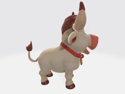 Cartoon bull Low-poly 3D model