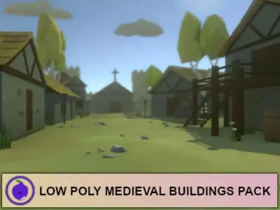 Low Poly Medieval Buildings Pack Low-poly 3D model