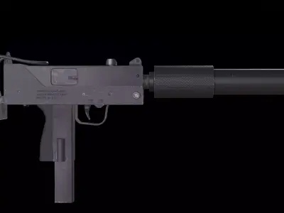 MAC 10 Submachine Gun Low-poly 3D model