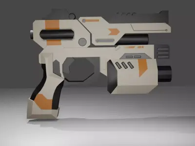 Scifi Gun 3D Model Low-poly 3D model