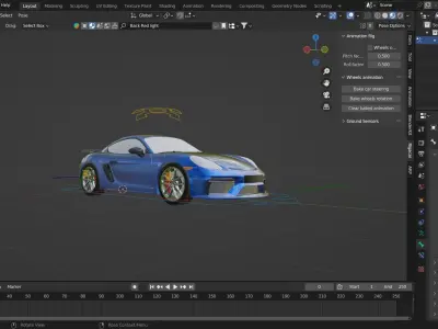 Rigged New GT4 car Free 3D model