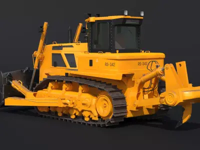 Generic Modern Bulldozer PBR 3D model