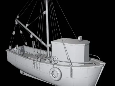3D Boat - Low poly Low-poly 3D model