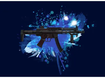 SMG 3 - MP5K Sub-Machinegun - 4K Game Ready Low-poly 3D model