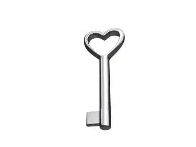 Heart Shaped Key 3D model 3D model