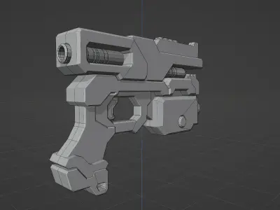 Low-poly Science fiction pistol Low-poly 3D model