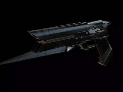 Sci-fi Futuristic blaster GUN  Free 3D model