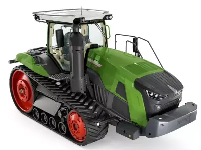 High Efficiency Tracked Agricultural Tractor Low-poly 3D model