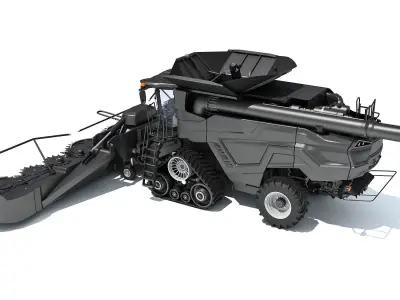 Black Combine Harvester 3D model