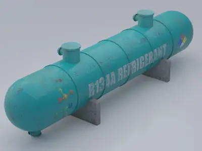 Industrial R134a refrigerant storage tank 3D model