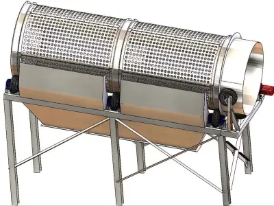 Rotary Trommel Drum Screening and Separation Machine 3D model