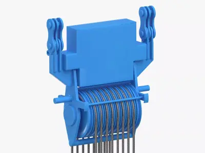 Crane Spool Connector Blue 3D model