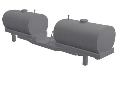 Front Chem Tanks For 9R Tractor Low-poly 3D model