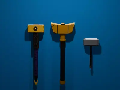 War Hammer Pack Low-poly 3D model
