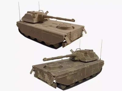 Military Tank Low-poly 3D model shop