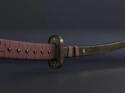 Katana samurai sword 3D model