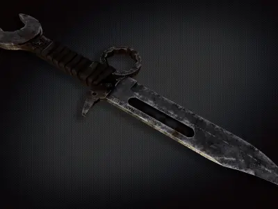 Craft knife post-apocalyptic PBR game readey Low-poly 3D model