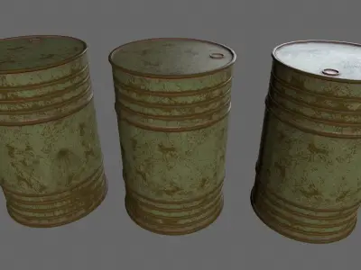 Barrel rusty oil barrels Low-poly 3D model
