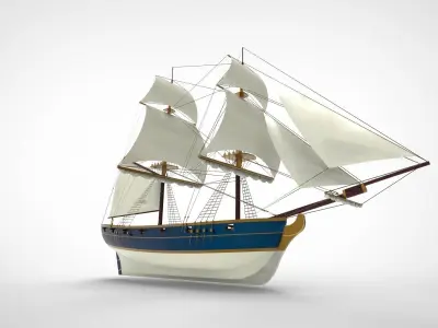 classic sailing ship 3D model by wayokama72