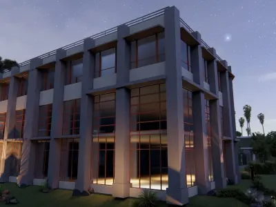 Public Building 04 Low-poly 3D model