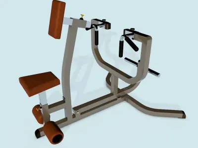 Plate loaded seated row machine 3D model