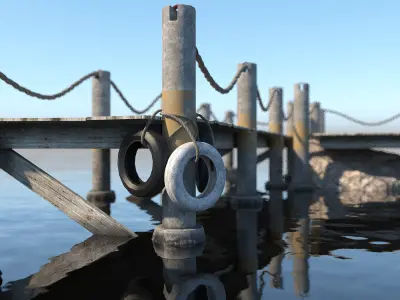 Marina for boats 3D model