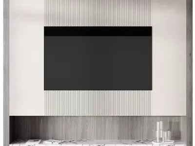 tv wall set 11 Free 3D model