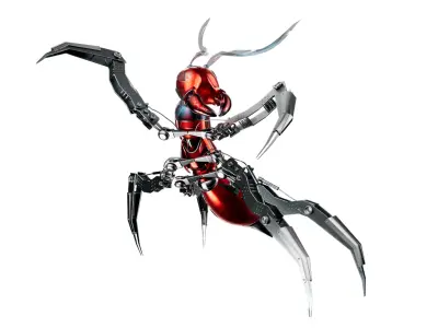 Robotic Character Ant Bot without RIG Low-poly 3D model