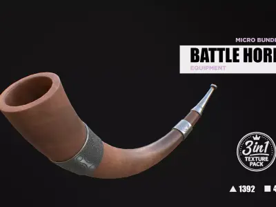 Battle Horn Micro Bundle Low-poly 3D model