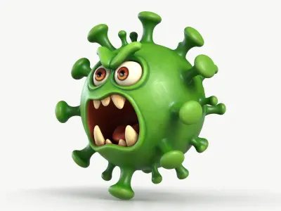 Cartoon Virus 1 3D model