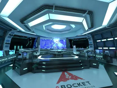 Futuristic Science Fiction Command Center  purchase 3D model