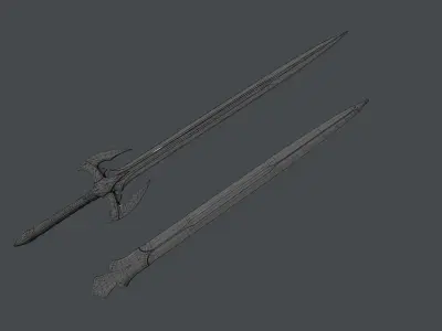 Dark Fantasy Sword Low-poly 3D model purchase