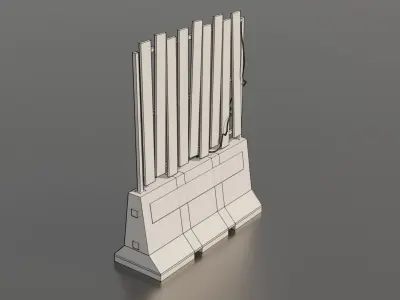 Concrete barrier  Low-poly 3D model 4