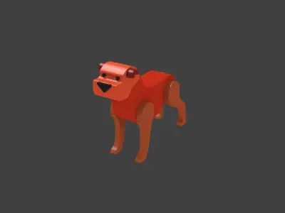 lowpoly of dog 3D model