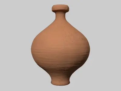 Antique clay jug 01 3D model