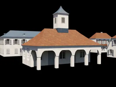 European building collection Low-poly 3D model